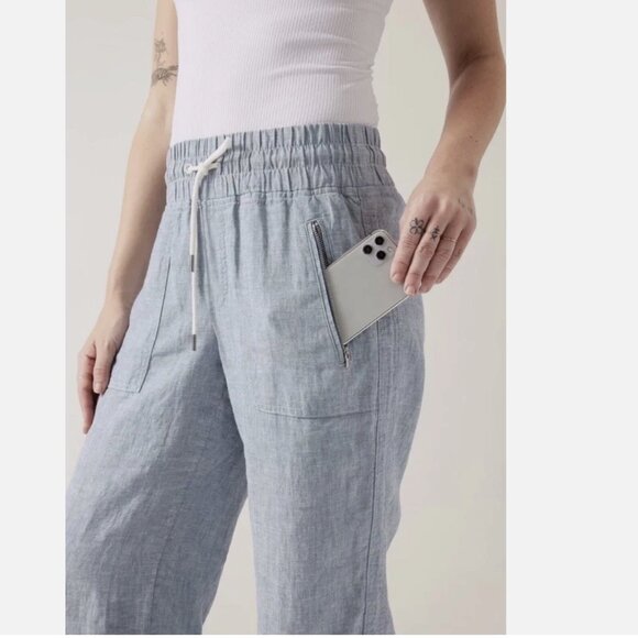 Athleta Cabo Linen Wide Leg Pant Size 0 - Picture 10 of 11